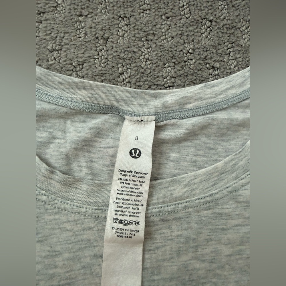 Lululemon Cates T-Shirt in Heathered Core Ultra Light Grey - Picture 7 of 11